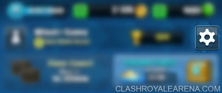 Settings icon in Clash Royale for linking device