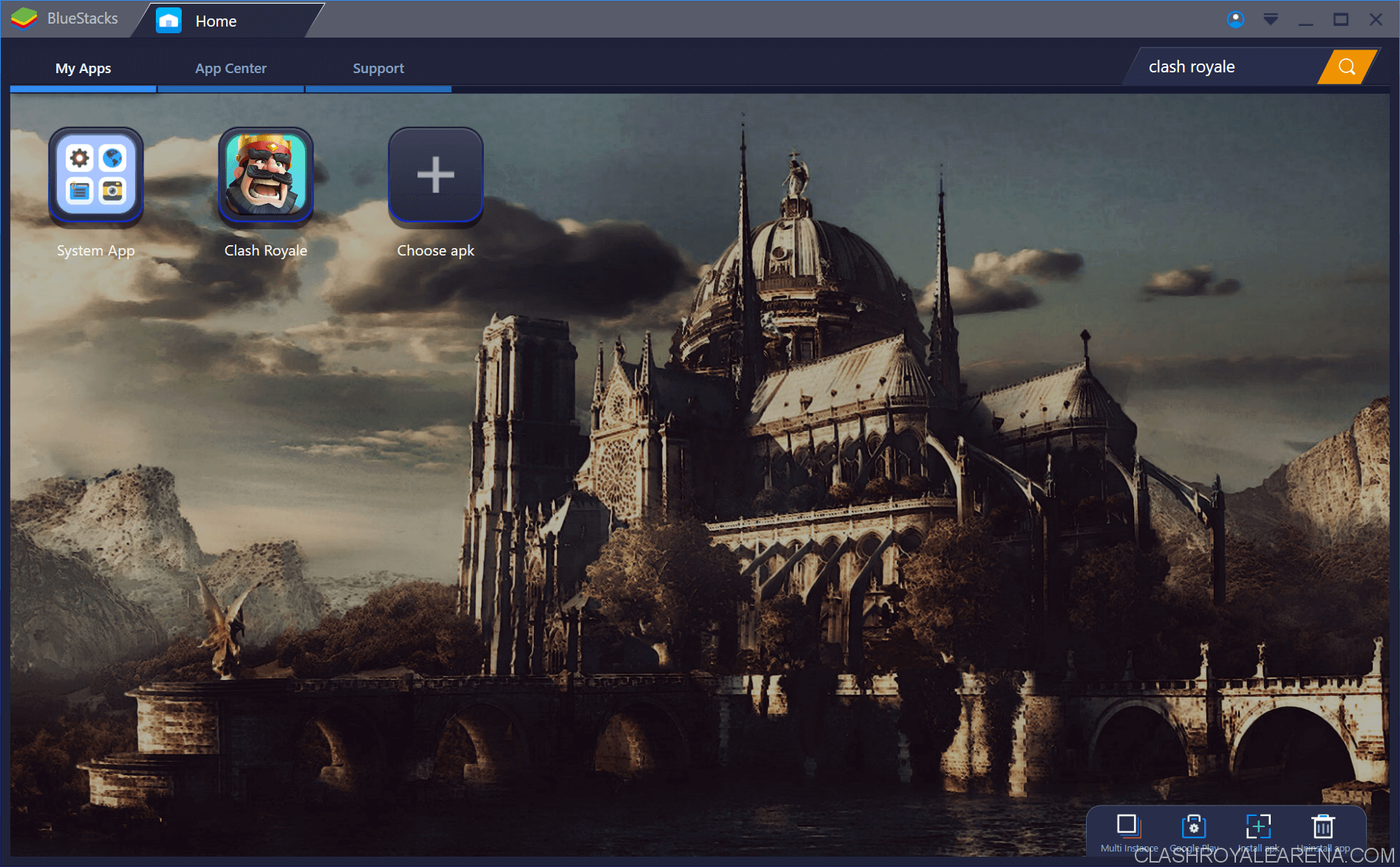 clash royale on bluestacks homescreen