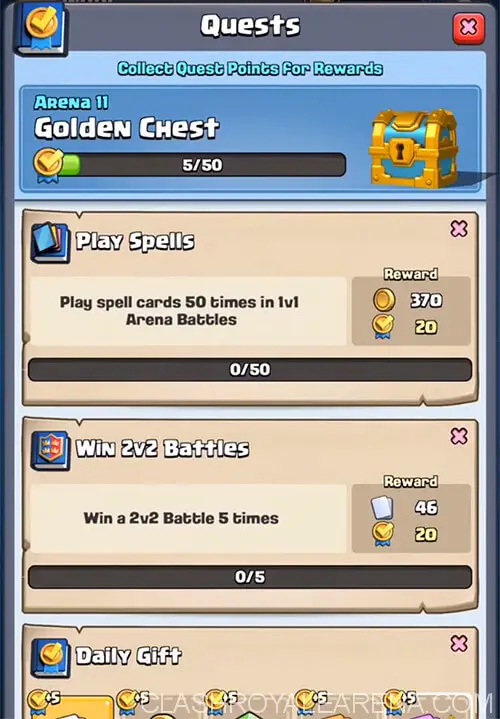 quests menu